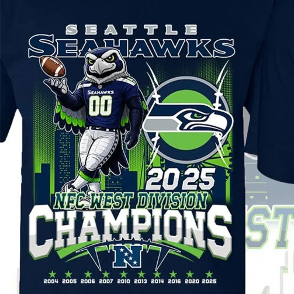 Seattle Seahawks 2025 Nfc West Division Champions Shirt 2026 Nfl Fan Apparel 2 - Picture 2 of 6